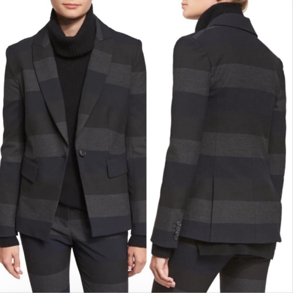 Veronica Beard Black Navy and Charcoal Gray Dickey Blazer